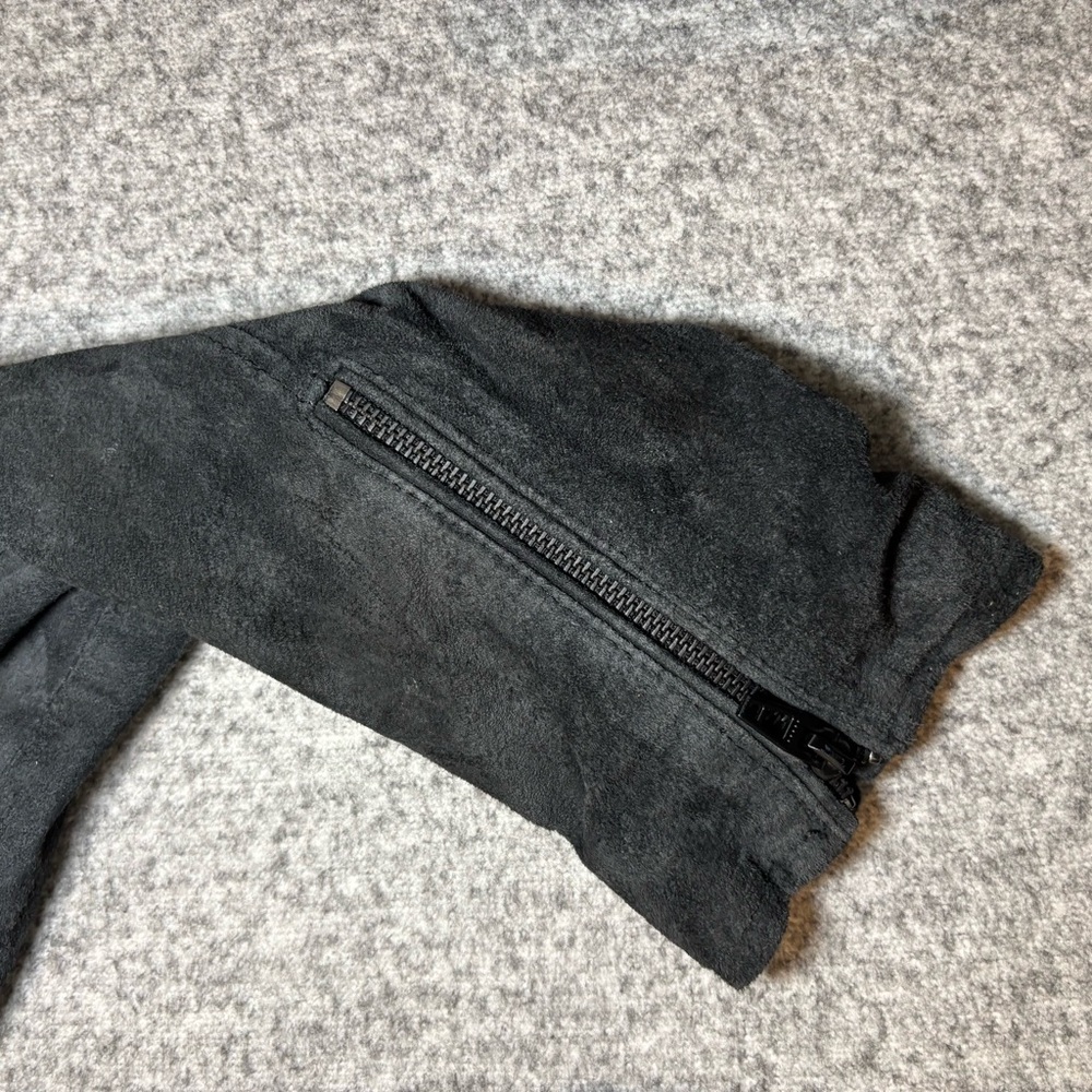 Blank NYC Women’s Suede Moto Jacket Asymmetrical Zip Soft Black Onyx Size L - Picture 9 of 14